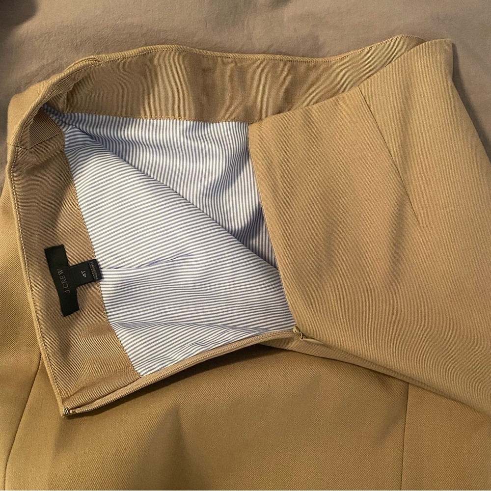 J Crew Tan Scalloped Edge Mini Skirt; Lined; 4 Tall - Picture 6 of 6